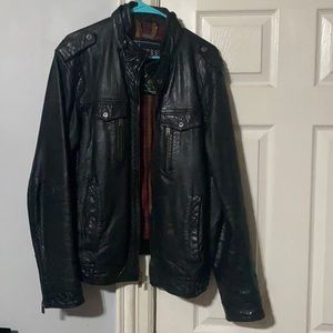 Men’s Guess Black Leather Jacket